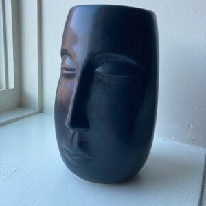 Elegant Black Face Sculpture Vase